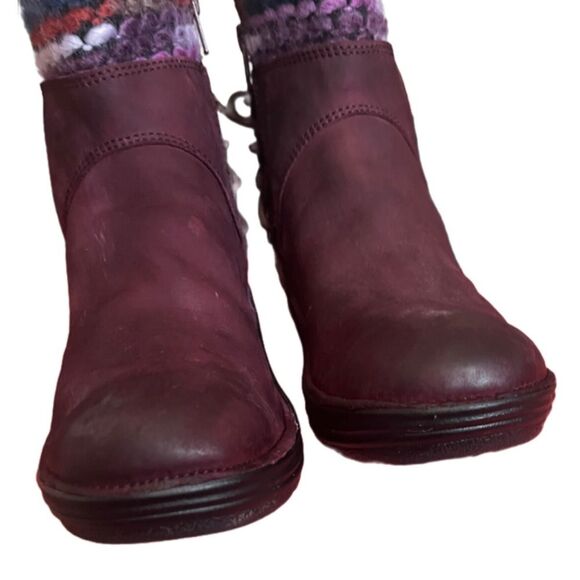 Bionica reign leather ankle boots MAROON SIZE 7.5 - Picture 6 of 9